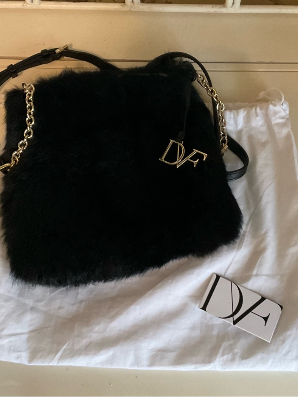 Diane von Furstenberg Voyage Mileva fur crossbody bag